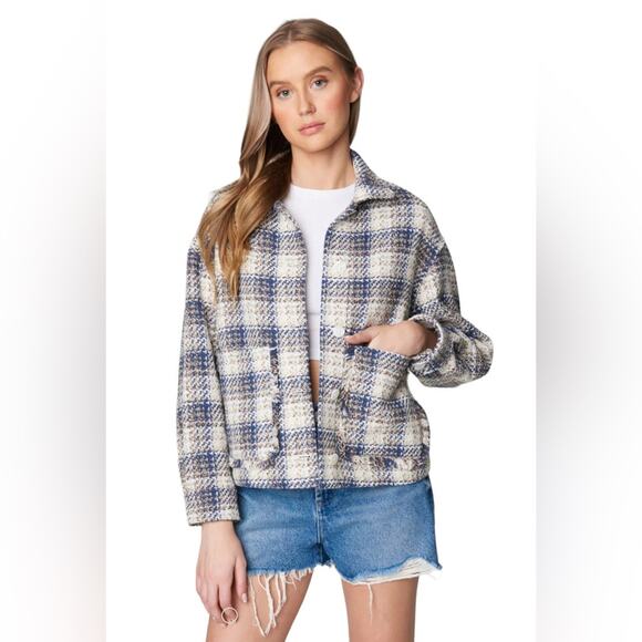 NWT! Blank NYC Once In A Lifetime Cropped Tweed Shacket - Size Large - Picture 1 of 16